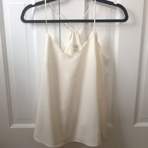 Cream scalloped tank top